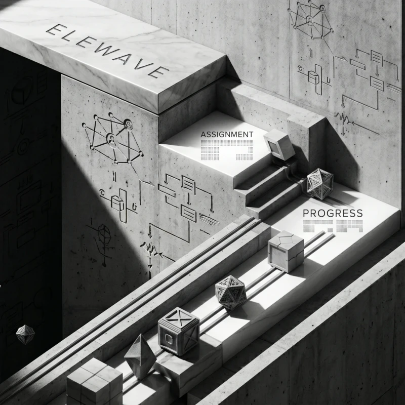 A concrete EleWave workspace showing assignment and progress