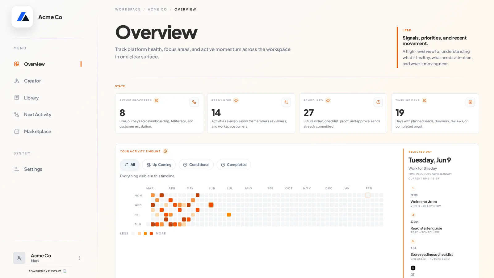 EleWave product screenshot placeholder: Delivery and progress tracking